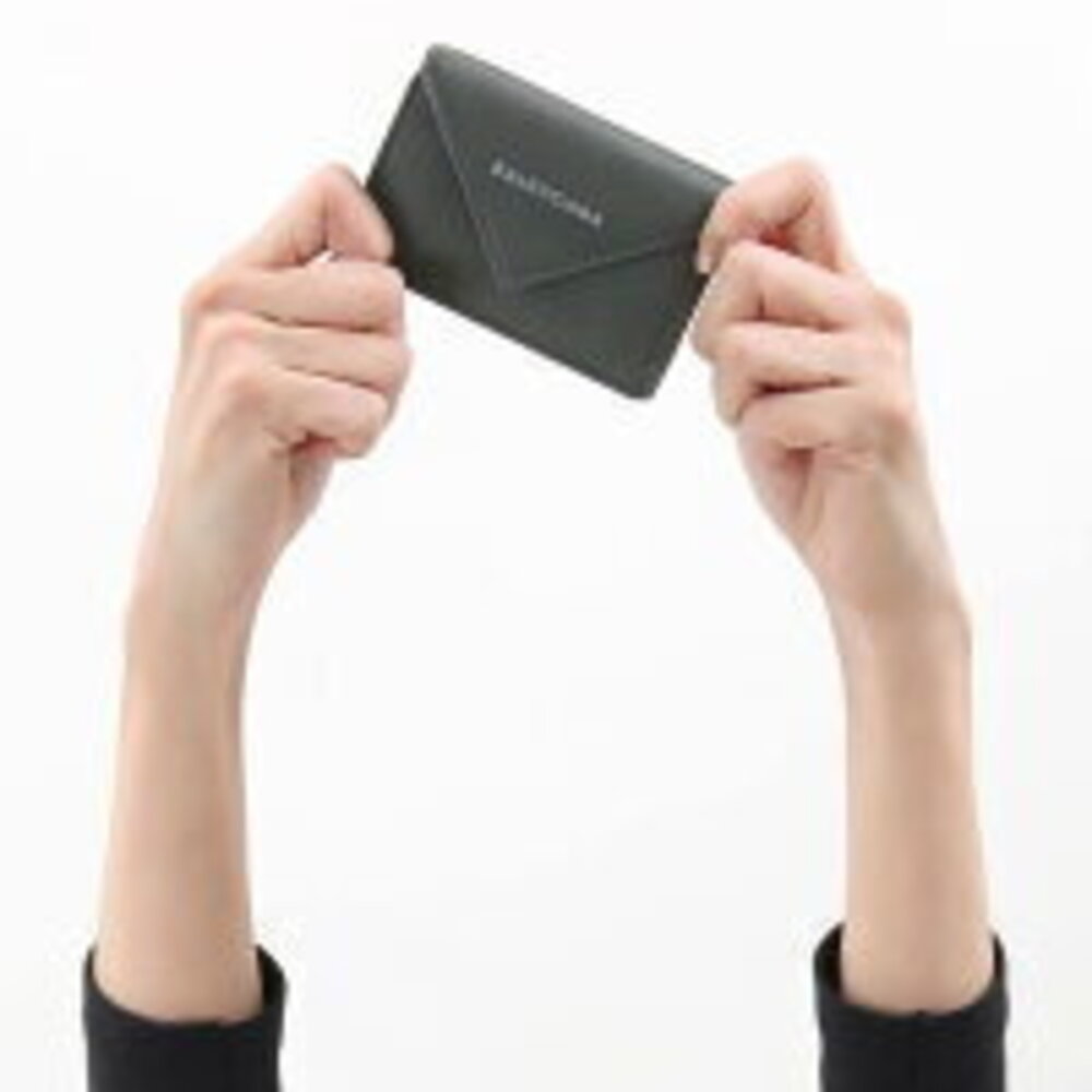 Balenciaga Wallet Gray Paper Grease fold Fossil Tri
